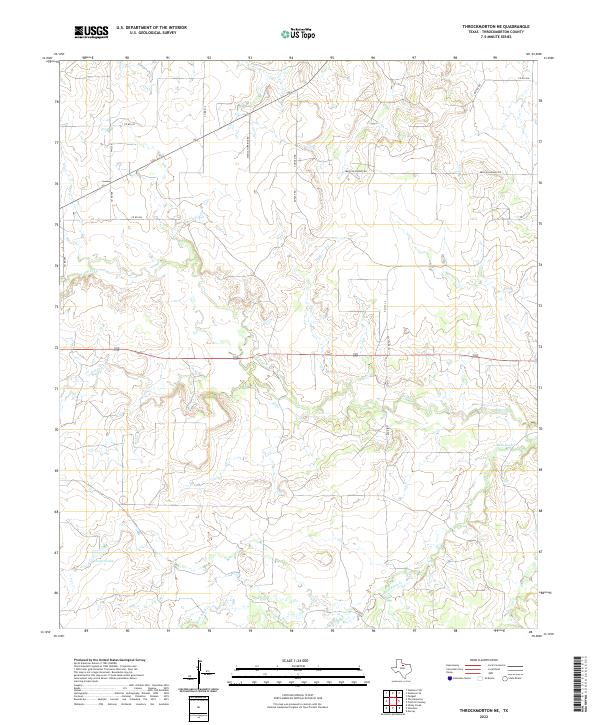 Throckmorton NE, TX — USGS 7.5-minute topo (2022)