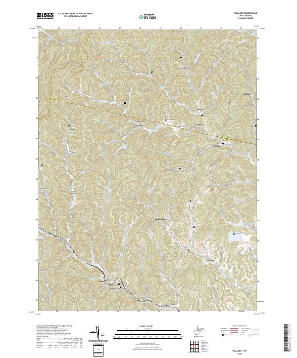 Wallace, WV — USGS 7.5-minute topo (2023)