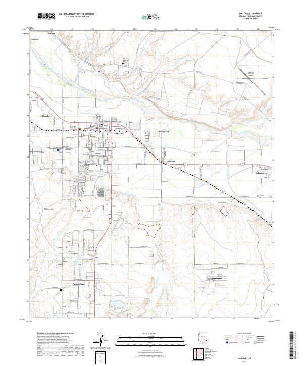 Safford, AZ — USGS 7.5-minute topo (2021)