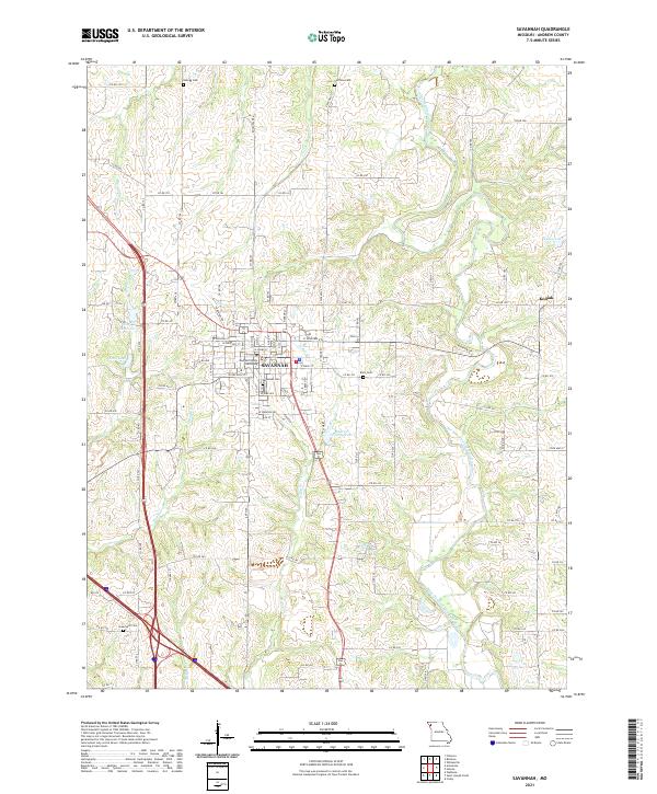 Savannah, MO — USGS 7.5-minute topo (2021)