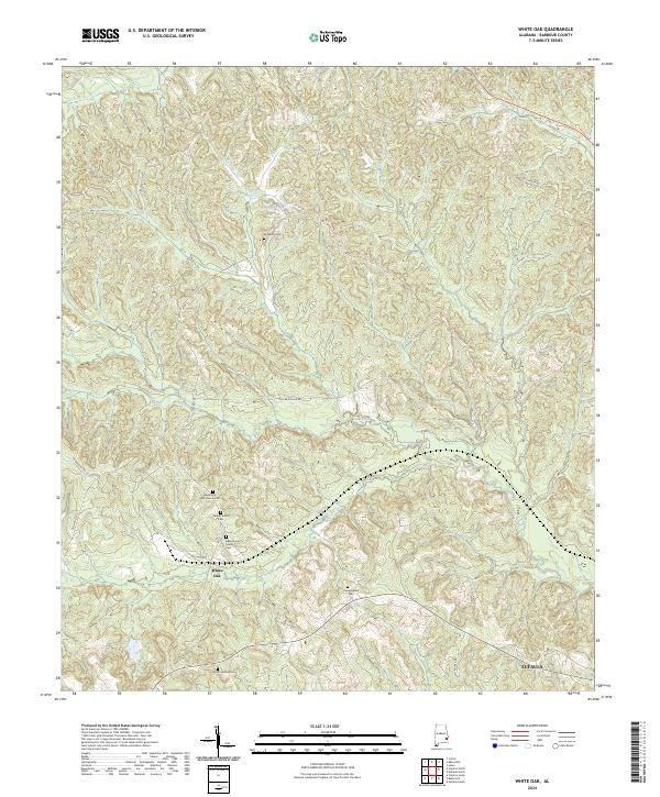 White Oak, AL — USGS 7.5-minute topo (2024)