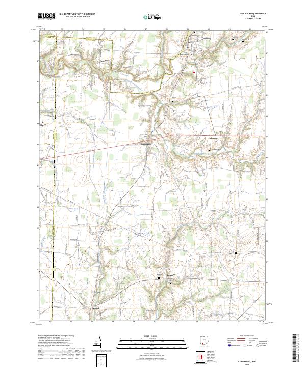 Lynchburg, OH — USGS 7.5-minute topo (2023)