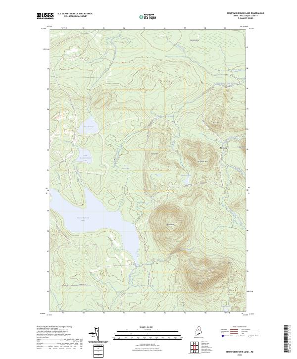 Nesowadnehunk Lake, ME — USGS 7.5-minute topo (2024)