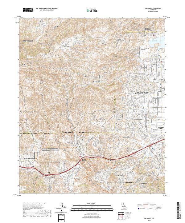 Calabasas, CA — USGS 7.5-minute topo (2022)