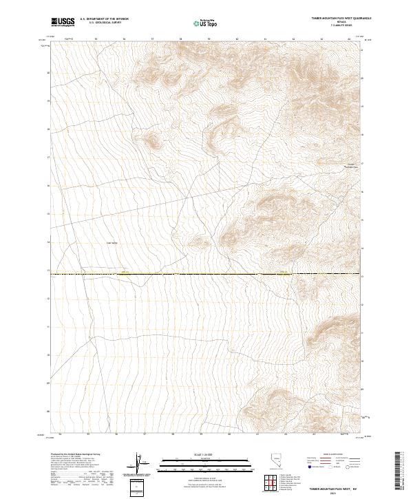 Timber Mountain Pass West, NV — USGS 7.5-minute topo (2021)