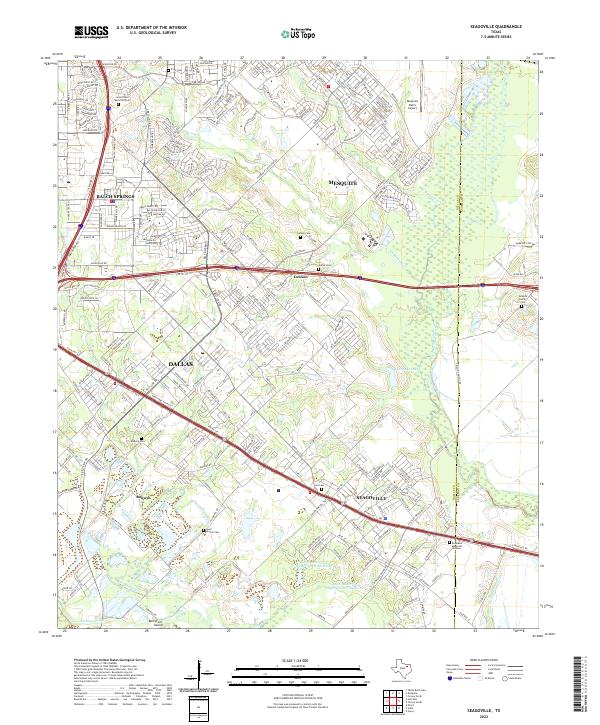 Seagoville, TX — USGS 7.5-minute topo (2022)
