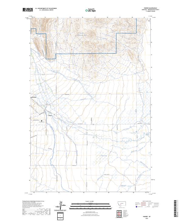Parker, MT — USGS 7.5-minute topo (2024)