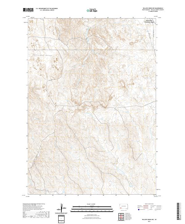 Willow Creek NW, SD — USGS 7.5-minute topo (2021)