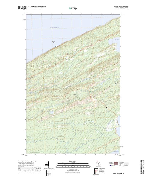 Sugar Mountain, MI — USGS 7.5-minute topo (2023)
