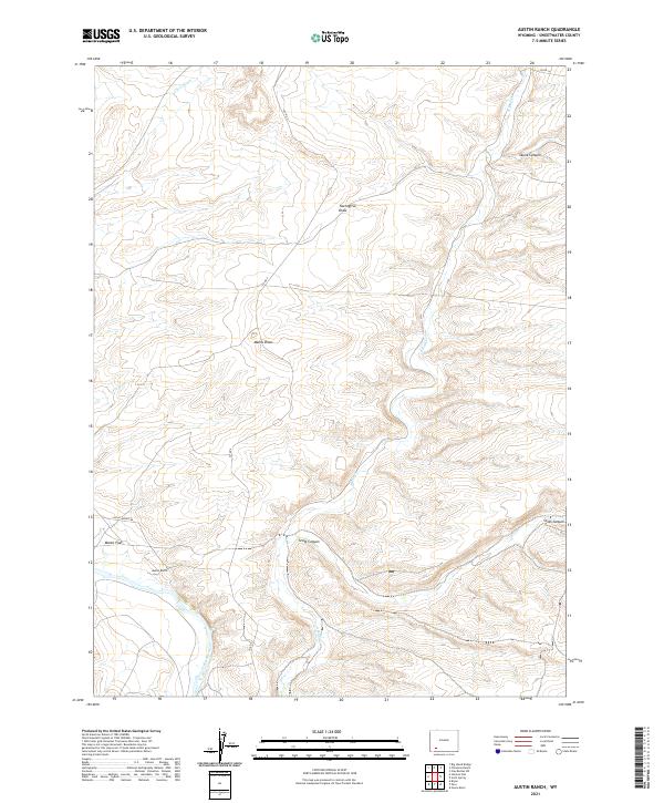 Austin Ranch, WY — USGS 7.5-minute topo (2021)