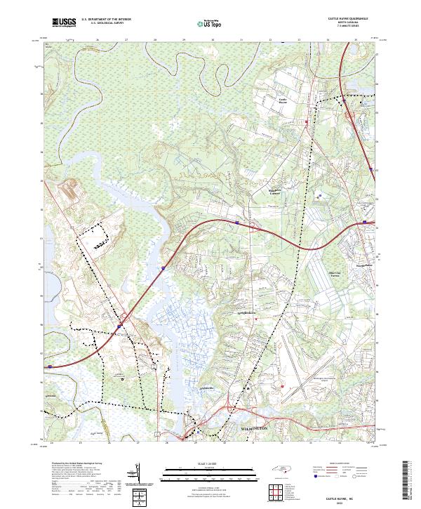 Castle Hayne, NC — USGS 7.5-minute topo (2022)