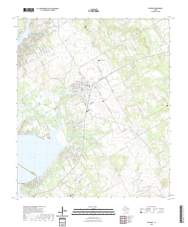Whitney, TX — USGS 7.5-minute topo (2022)