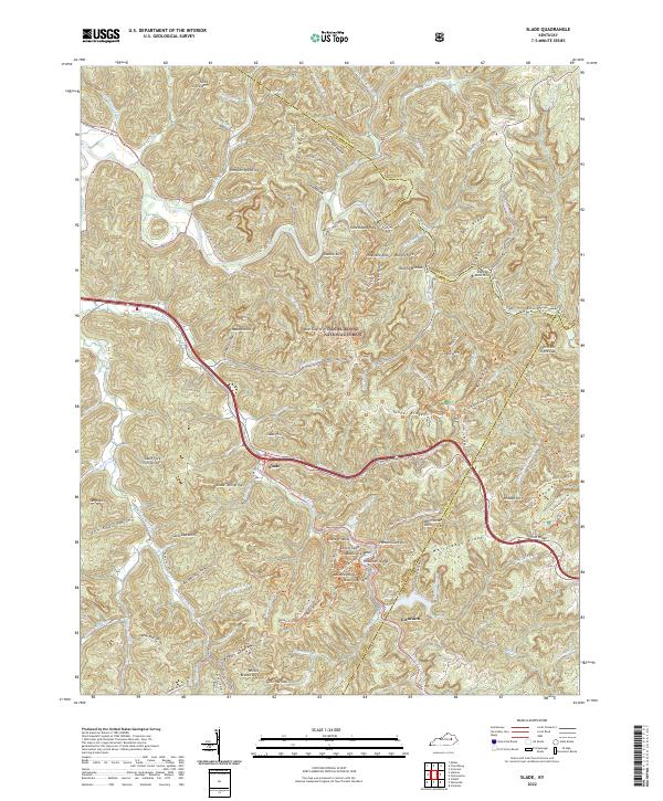 Slade, KY — USGS 7.5-minute topo (2022)