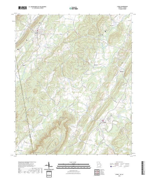 Lyerly, GA-AL — USGS 7.5-minute topo (2024)