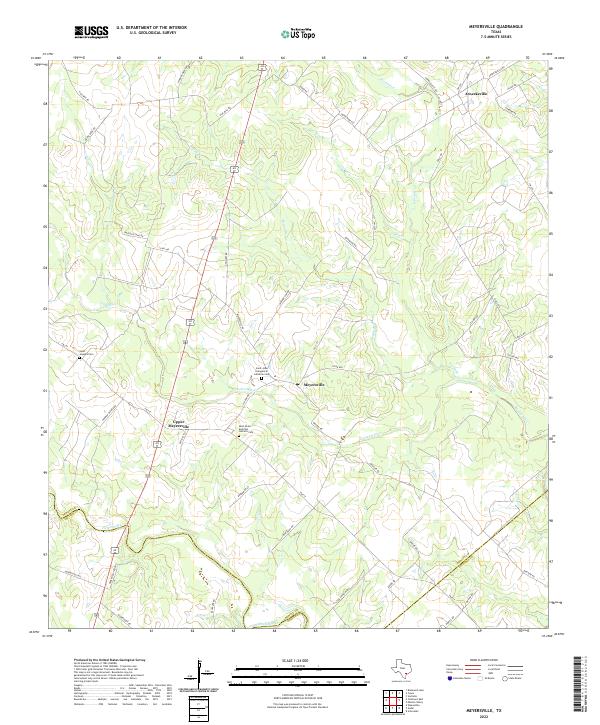 Meyersville, TX — USGS 7.5-minute topo (2022)