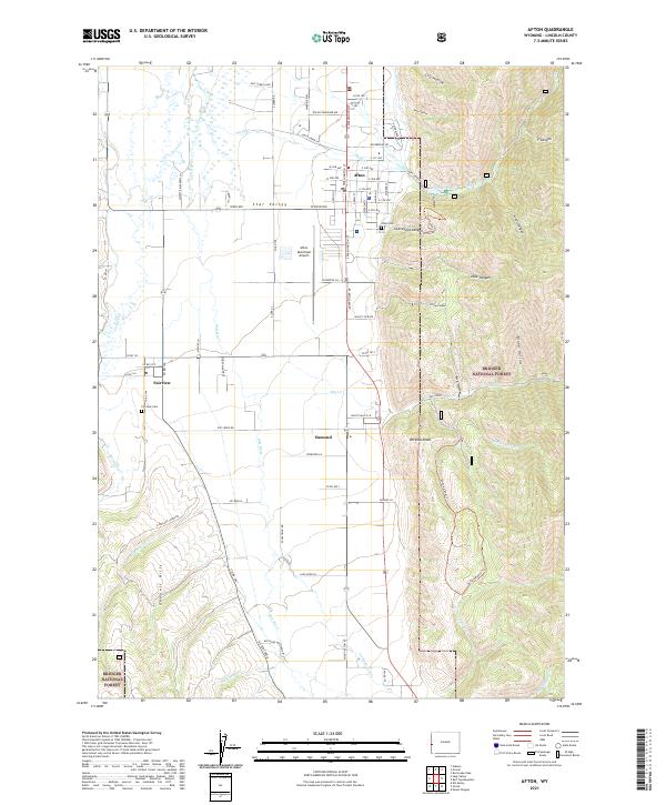 Afton, WY — USGS 7.5-minute topo (2021)