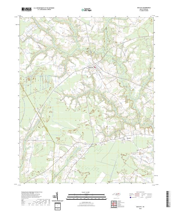 Oak City, NC — USGS 7.5-minute topo (2022)