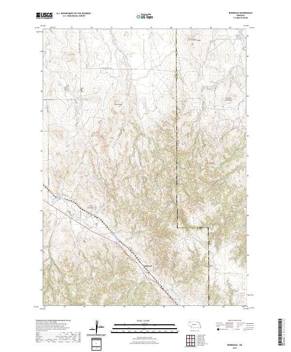 Bordeaux, NE — USGS 7.5-minute topo (2023)