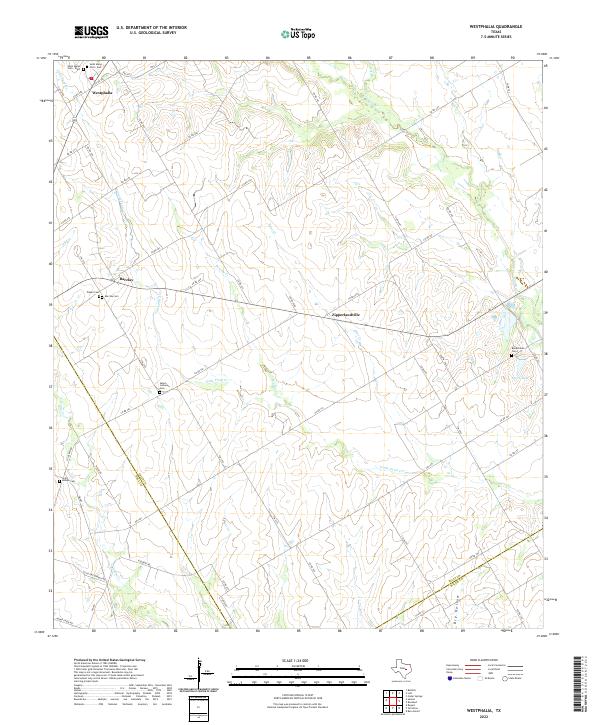 Westphalia, TX — USGS 7.5-minute topo (2022)