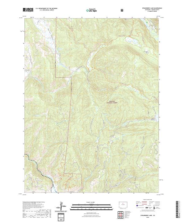Strawberry Lake, CO — USGS 7.5-minute topo (2022)