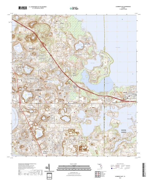 Clermont East, FL — USGS 7.5-minute topo (2024)