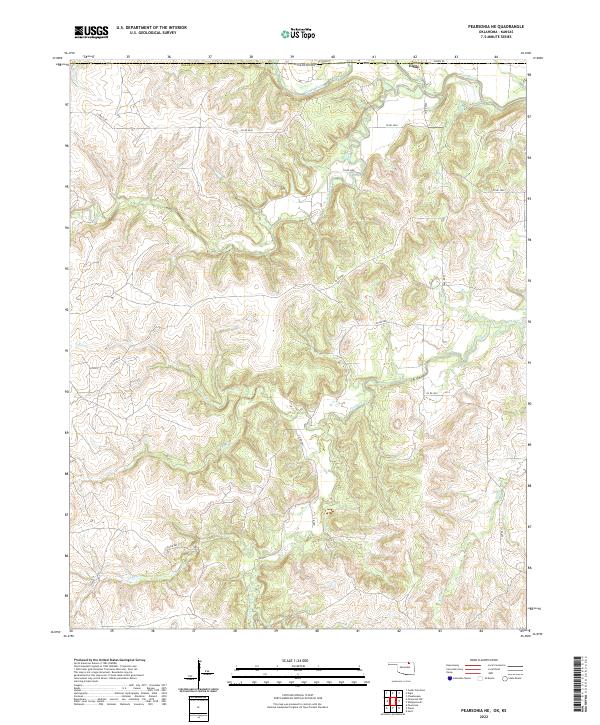Pearsonia NE, OK-KS — USGS 7.5-minute topo (2022)