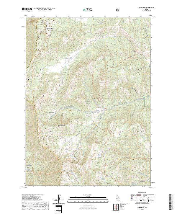 Paris Peak, ID — USGS 7.5-minute topo (2023)
