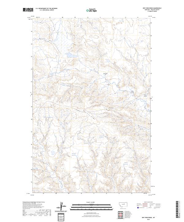 Dry Fork Ridge, MT — USGS 7.5-minute topo (2024)