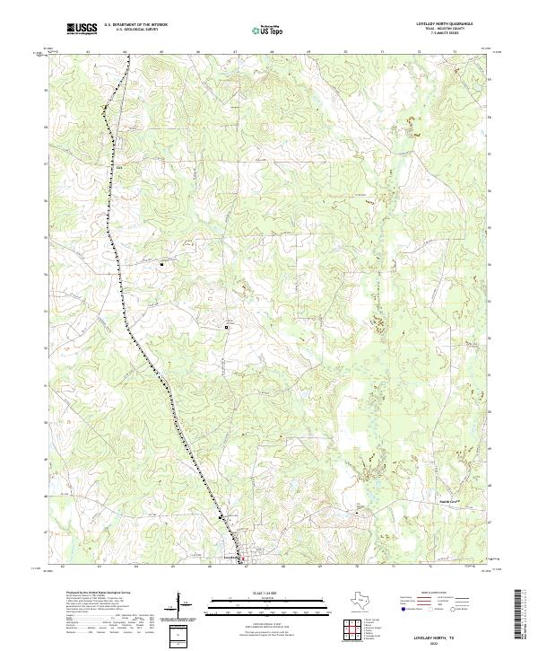 Lovelady North, TX — USGS 7.5-minute topo (2022)