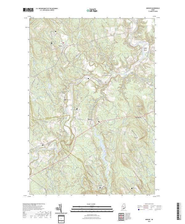 Mercer, ME — USGS 7.5-minute topo (2024)