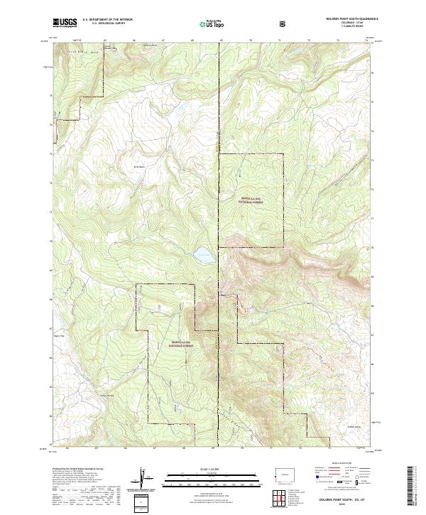 Dolores Point South, CO-UT — USGS 7.5-minute topo (2022)