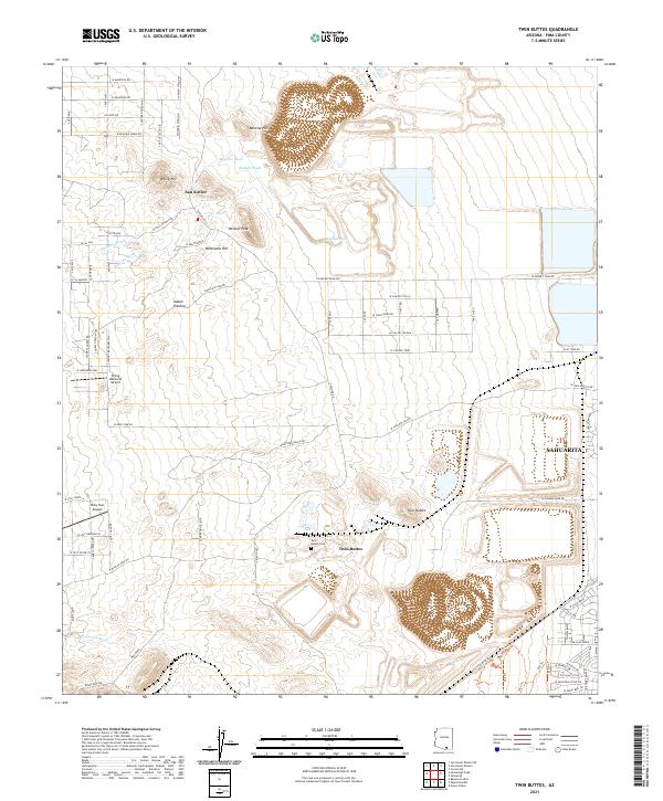 Twin Buttes, AZ — USGS 7.5-minute topo (2021)