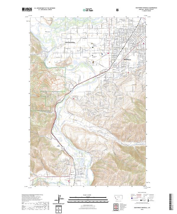 Southwest Missoula, MT — USGS 7.5-minute topo (2024)