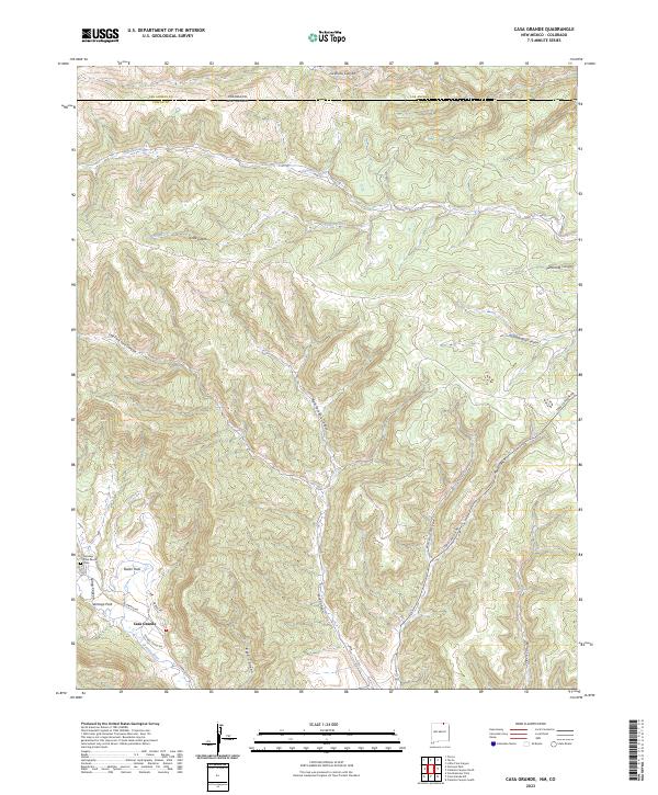 Casa Grande, NM-CO — USGS 7.5-minute topo (2023)