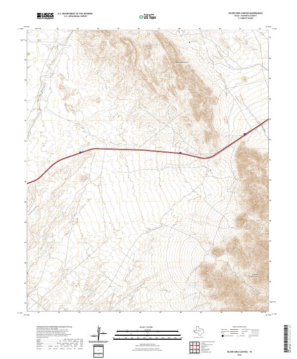 Silver King Canyon, TX — USGS 7.5-minute topo (2022)