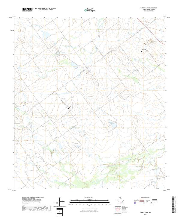 Dabney Tank, TX — USGS 7.5-minute topo (2022)