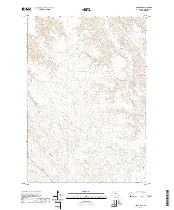 Middle Draw, SD — USGS 7.5-minute topo (2021)