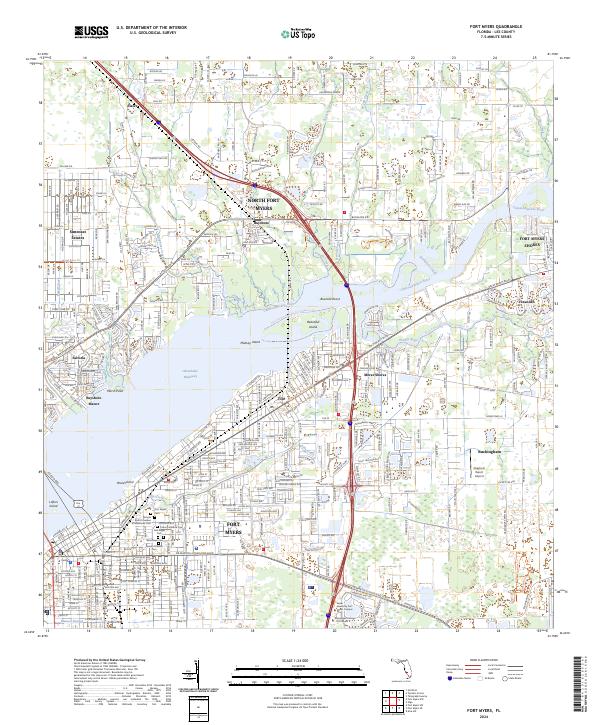 Fort Myers, FL — USGS 7.5-minute topo (2024)