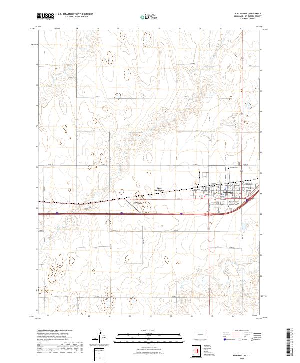 Burlington, CO — USGS 7.5-minute topo (2022)
