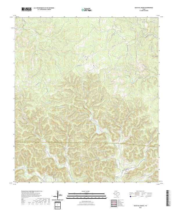 Echo Hill Ranch, TX — USGS 7.5-minute topo (2022)
