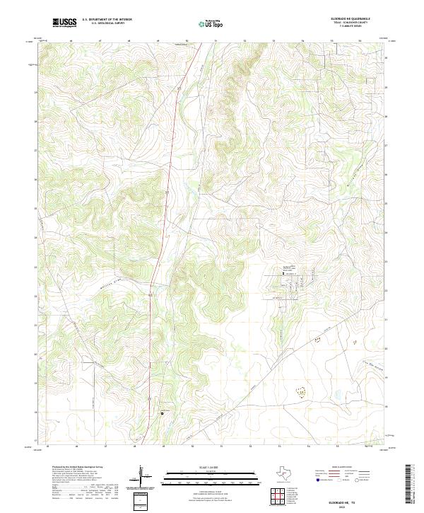 Eldorado NE, TX — USGS 7.5-minute topo (2022)