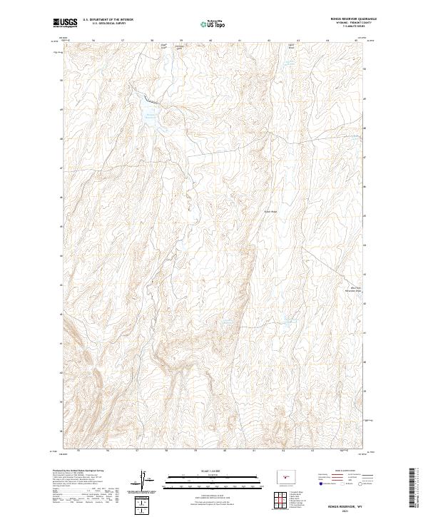 Rongis Reservoir, WY — USGS 7.5-minute topo (2021)