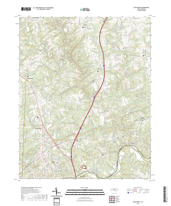 Elkin North, NC — USGS 7.5-minute topo (2022)