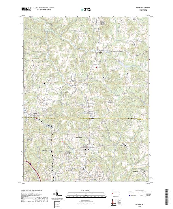 Valencia, PA — USGS 7.5-minute topo (2023)