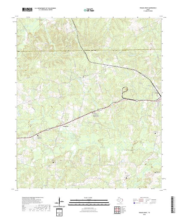 Tenaha West, TX — USGS 7.5-minute topo (2022)