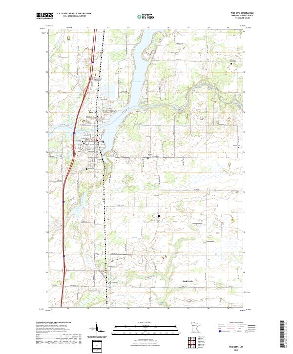Pine City, MN — USGS 7.5-minute topo (2022)