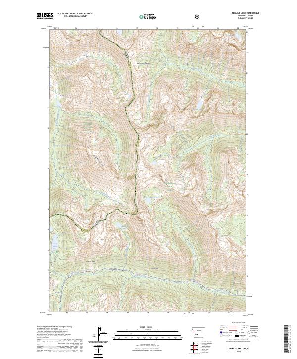 Tenmile Lake, MT-ID — USGS 7.5-minute topo (2024)