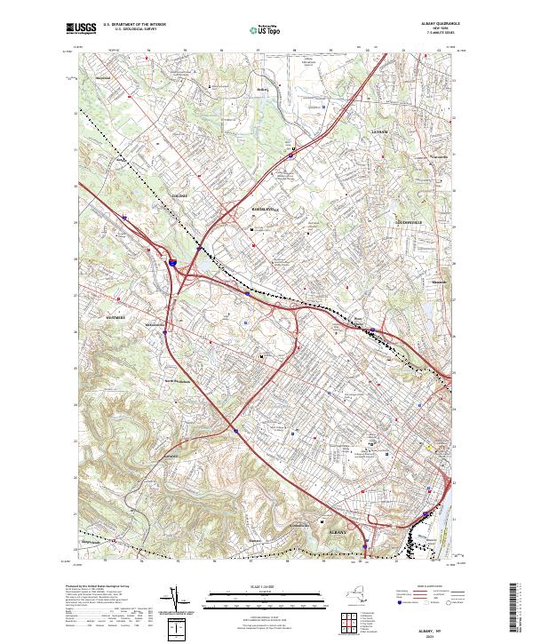 Albany, NY — USGS 7.5-minute topo (2023)