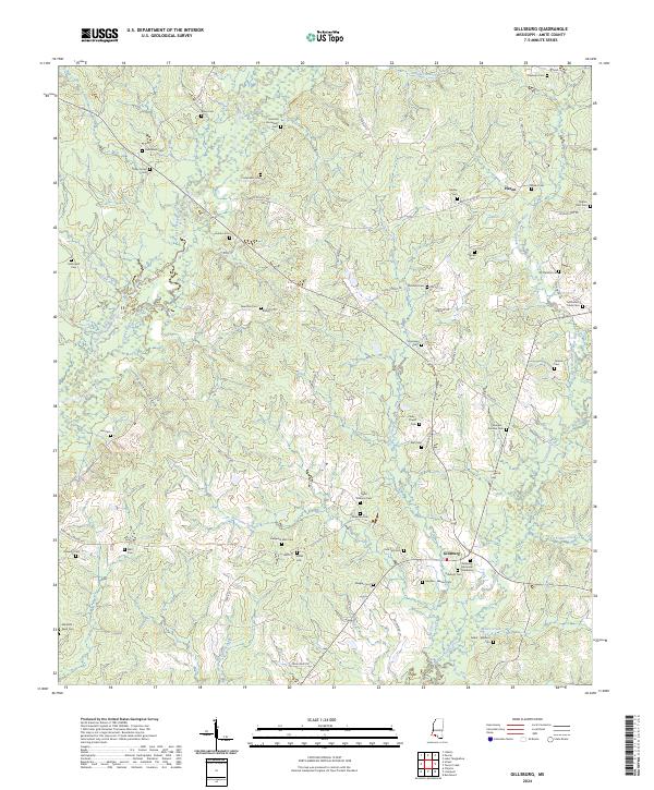 Gillsburg, MS — USGS 7.5-minute topo (2024)