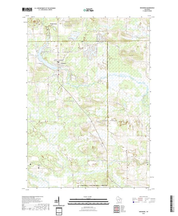 Neshkoro, WI — USGS 7.5-minute topo (2022)